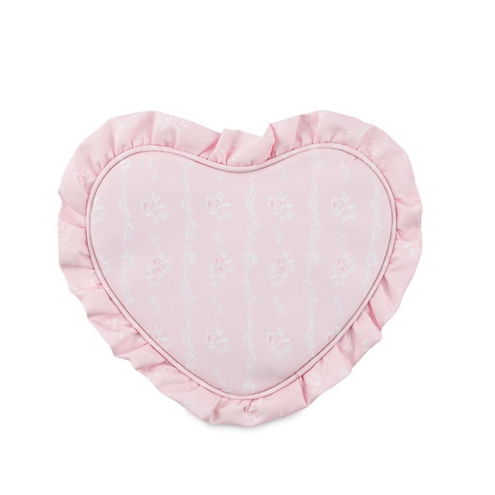 NWT Stoney Clover High Tea Printed Ruffle Heart Pouch Scones & Cakes